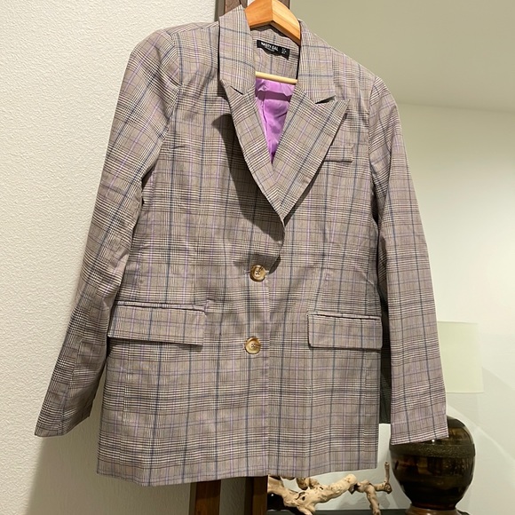 Nasty Gal The Morning After check oversized blazer - Picture 2 of 5